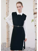 Black And White Shirt Dress Two-Piece Set